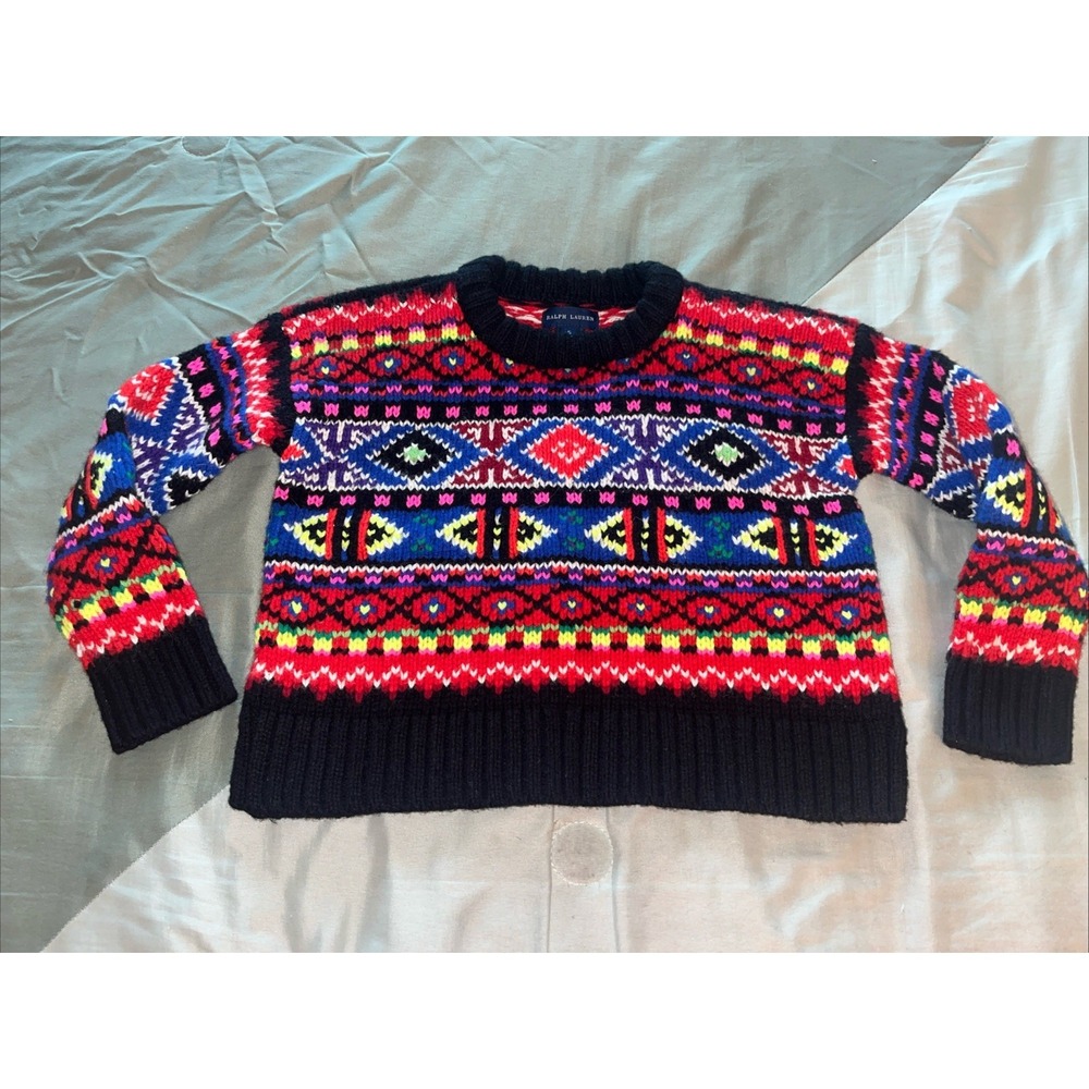 Ralph Lauren Sweater Youth Size 5 Merino Wool / Lambs Wool - Aztec